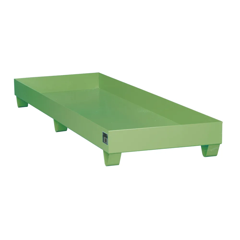 BAUER - Auffangwanne 2400 x 800 x 250mm, lackiert grün RAL 6011