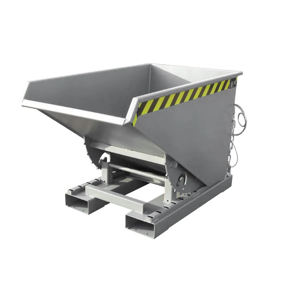 BAUER - Kippbehälter Abrollsystem 0,3m³, 1260 x 770 x 835mm, lackiert grau Hover Image