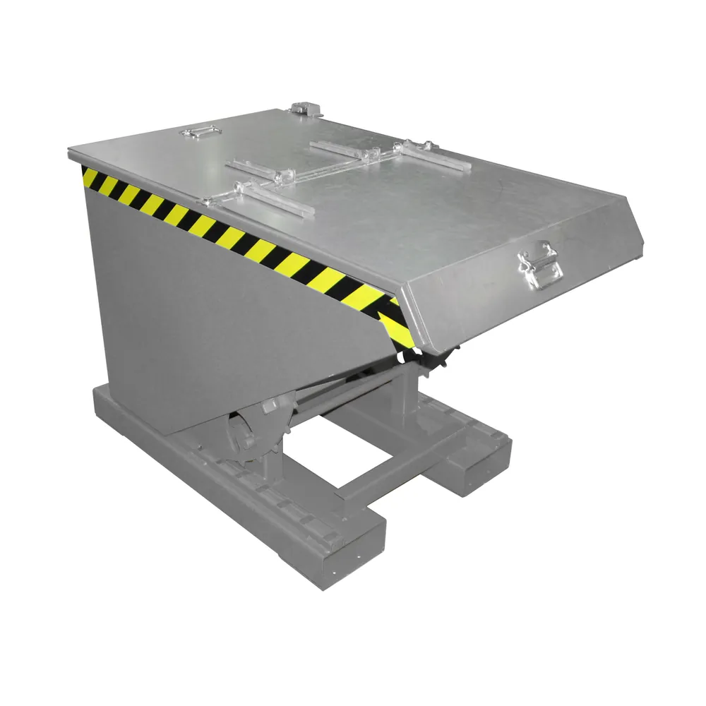 BAUER - Kippbehälter Abrollsystem 0,3m³, 1260 x 770 x 835mm, lackiert grau