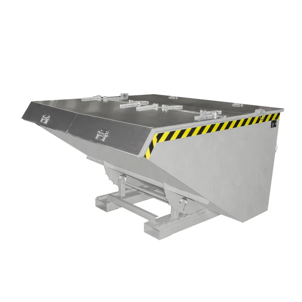 BAUER - Kippbehälter Abrollsystem 2,1m³, 1720 x 1870 x 1103mm, verzinkt