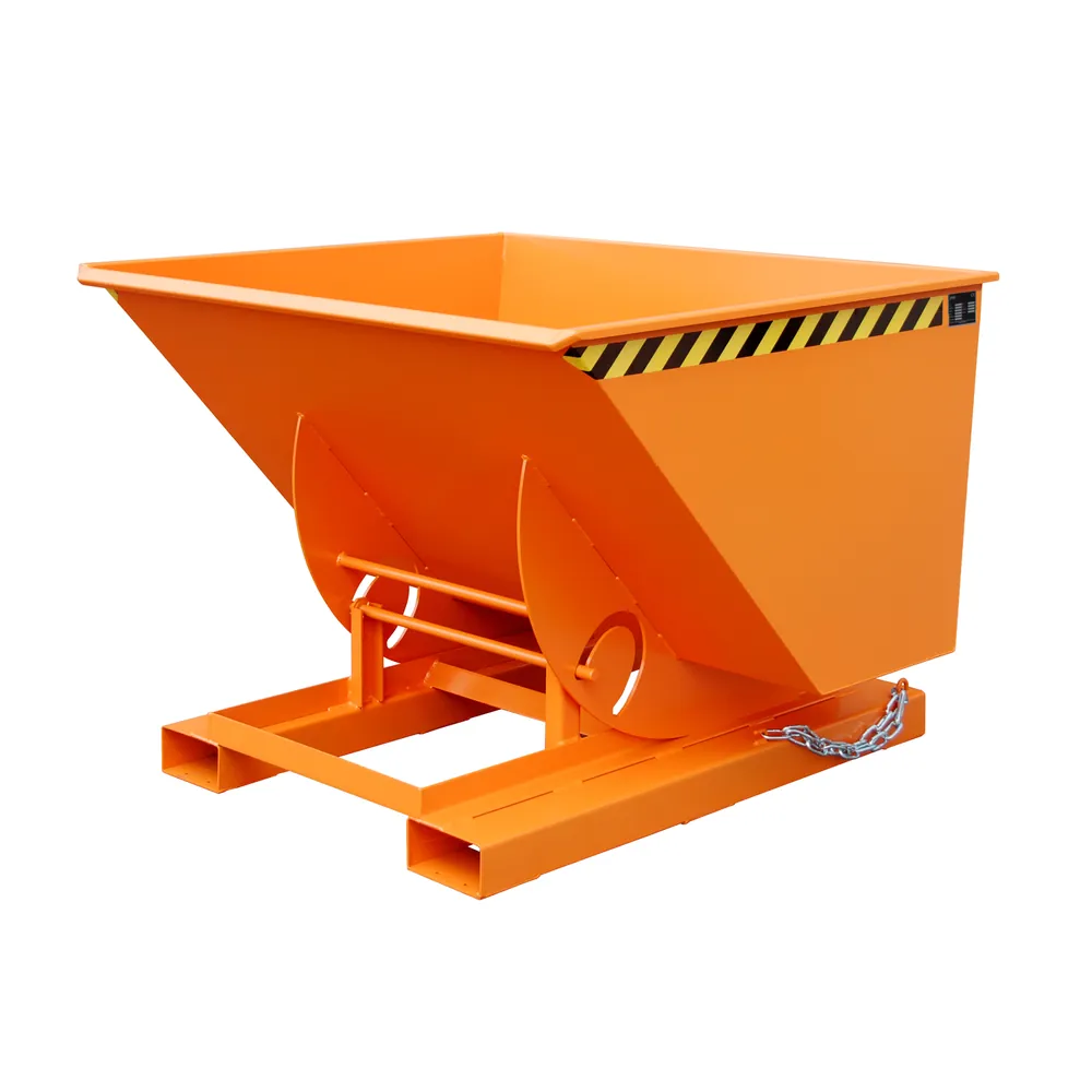 BAUER - Kippbehälter Abrollsystem 1m³, 1420 x 1560 x 1070, lackiert orange