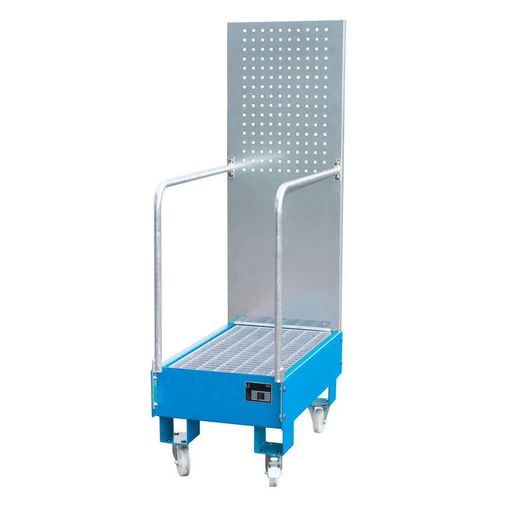 BAUER - Auffangwanne mit Lochplattenwand, fahrbar LPW 60-3 lackiert RAL 5012