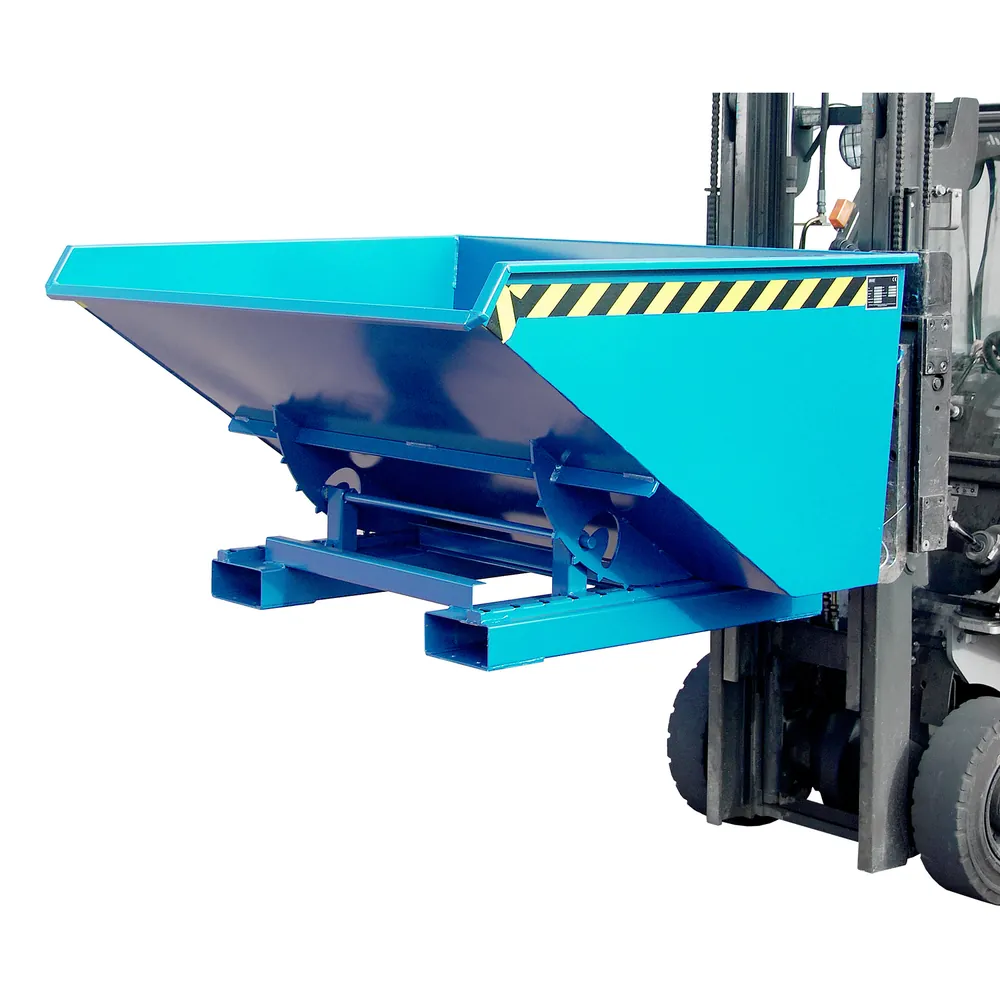 BAUER - Kippbehälter Abrollsystem 0,9m³, 1260 x 1570 x 835mm, lackiert blau Hover Image