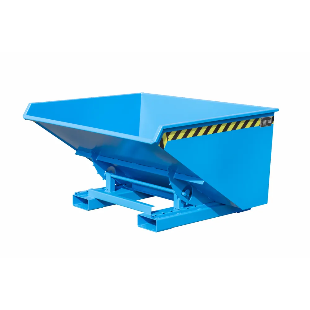 BAUER - Kippbehälter Abrollsystem 0,9m³, 1260 x 1570 x 835mm, lackiert blau