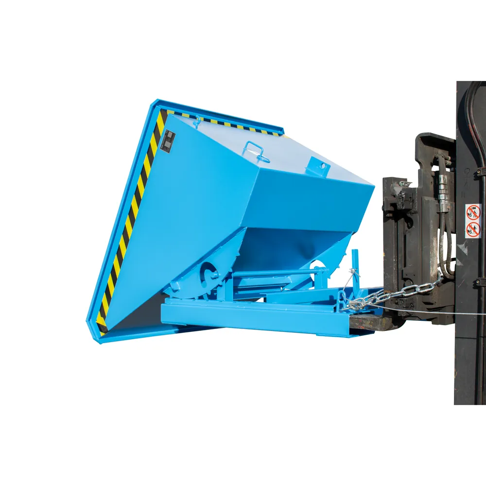 BAUER - Kippbehälter Abrollsystem 0,6m³, 1260 x 1070 x 835mm, lackiert blau