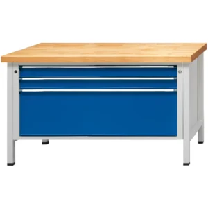 ANKE® - Kastenwerkbank 1500 16 VX 50mm Platte, 850mm hoch RAL 7035/5010