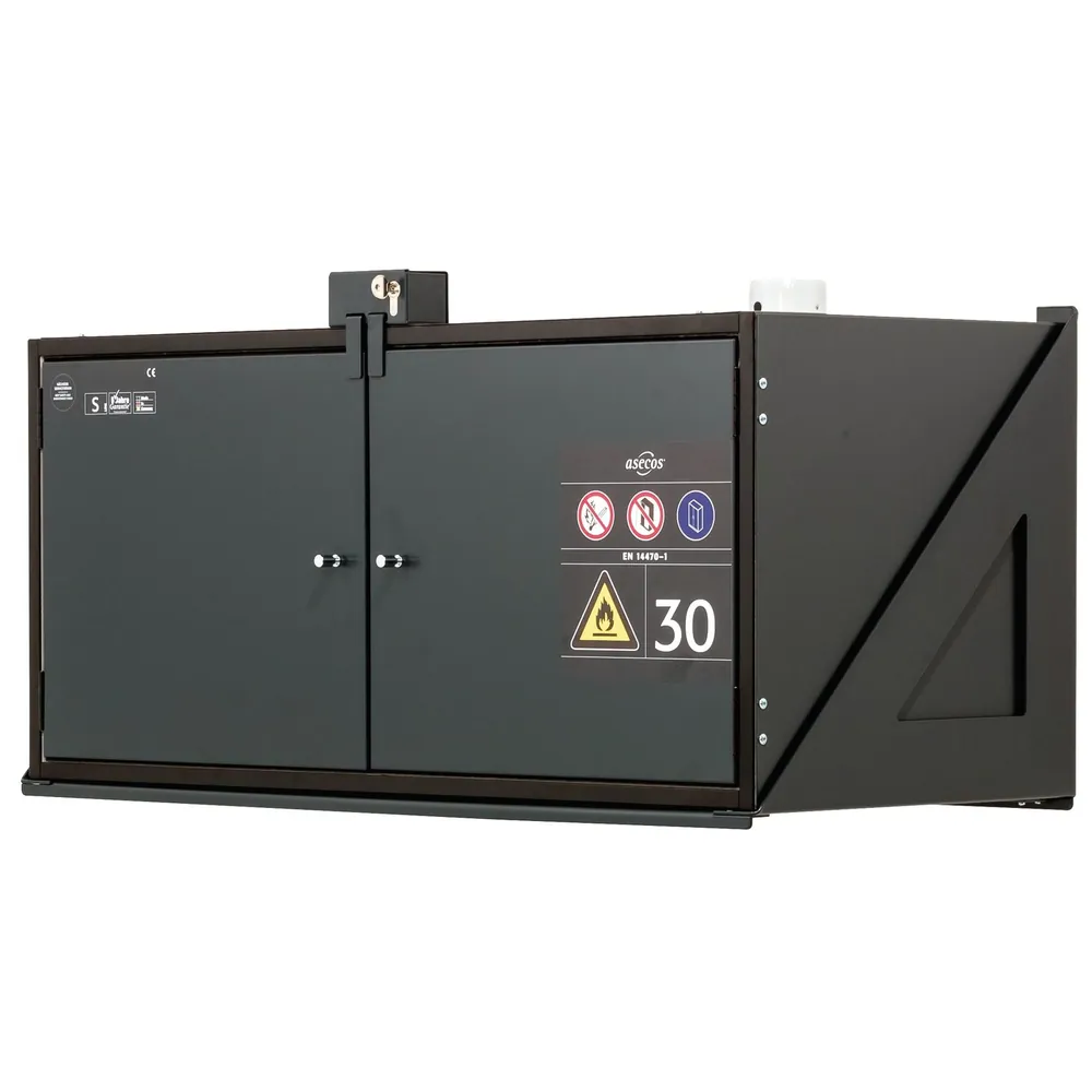 asecos® - Hängeschrank Typ30 RAL 7016, mit Schloss