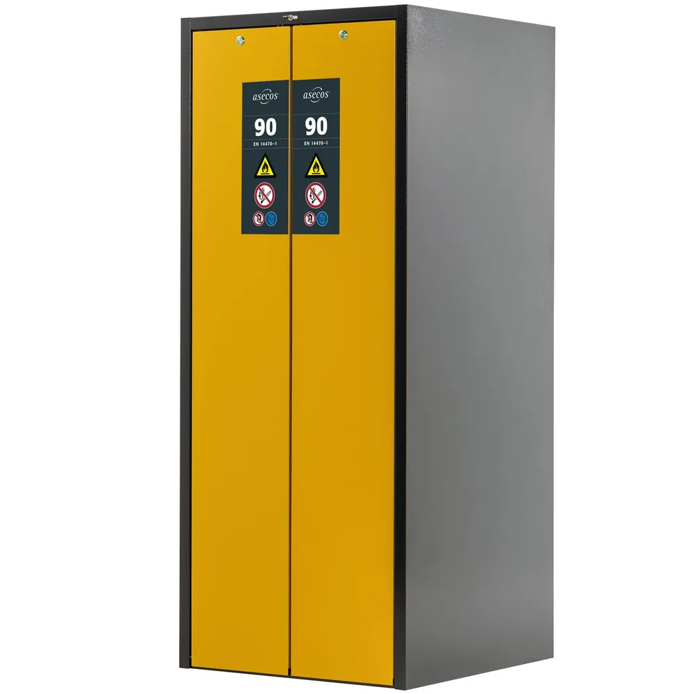 asecos® - Sicherheitsschrank V-Line 819 x860 x 1966mm, RAL 1004/7035, 8 Fachböden