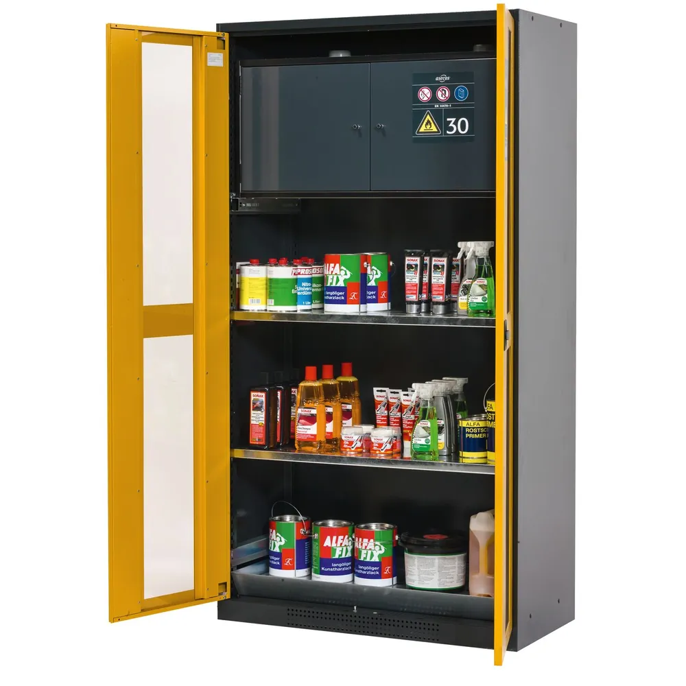 asecos® - Chemikalienschrank CS RAL 7016/RAL 1004 2FB, 1950x1055x520mm
