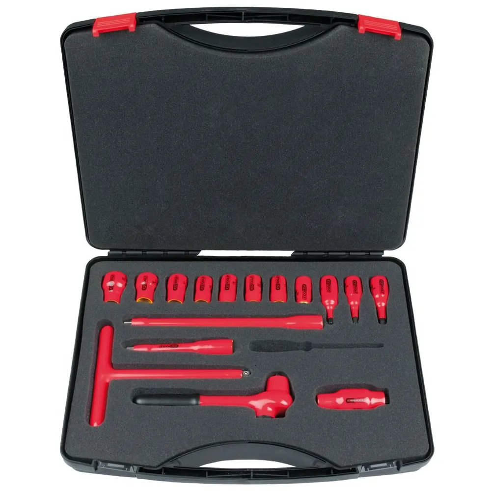 KSTOOLS® - 3/8" Steckschlüssel-Satz mit isolierten Werkzeugen, 16-teilig Hover Image
