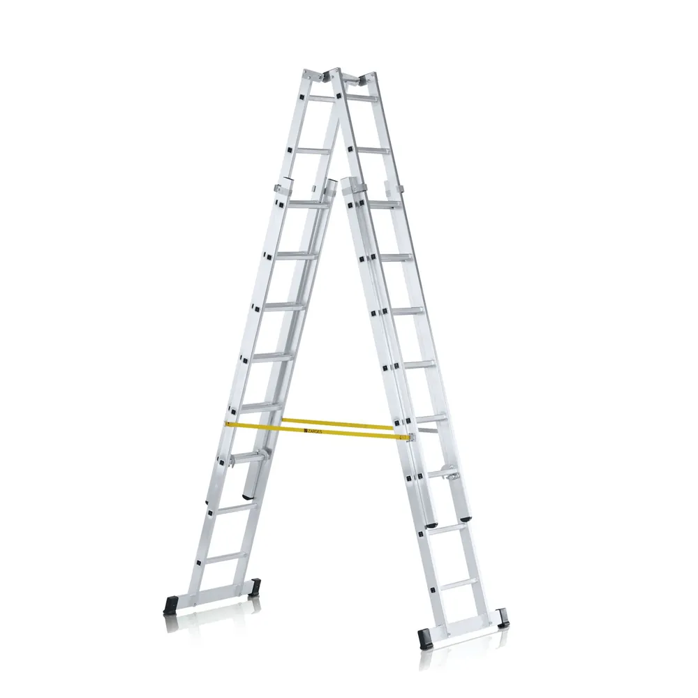 ZARGES - Stehleiter 4 x 10 Sprossen, Aluminium, beidseitig begehbar Hover Image