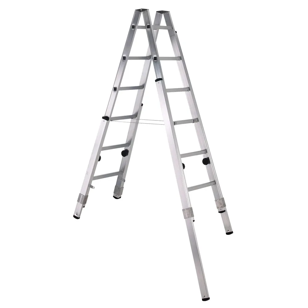 ZARGES - Stehleiter 2 x 6 Sprossen, Aluminium, beidseitig begehbar Hover Image