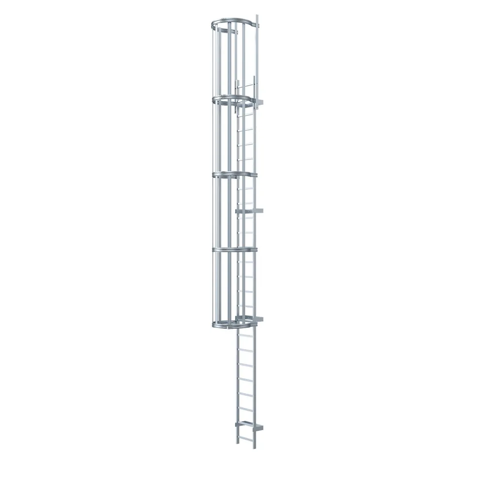 ZARGES - Steigleiter einzügig, Steighöhe 5.600mm Stahl verzinkt, L 6.700mm