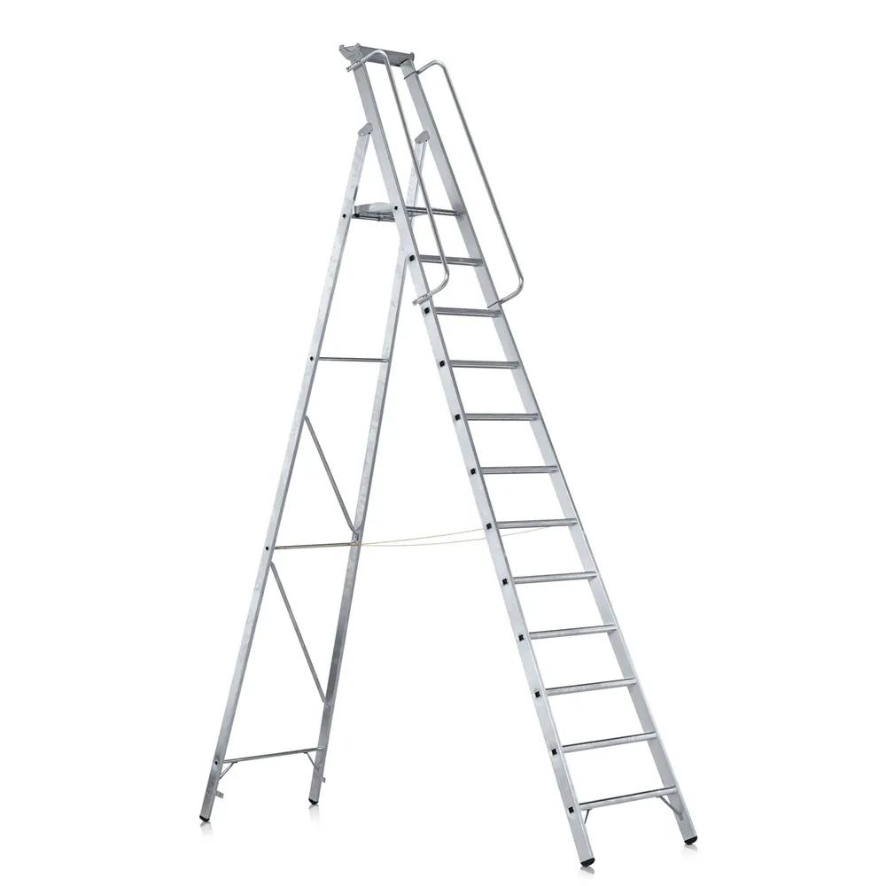 ZARGES - Stehleiter 10 Stufen, Aluminium, einseitig begehbar, H 3.720mm, B 800mm