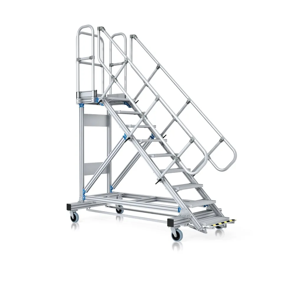 ZARGES - Plattformtreppe, fahrbar 13 Stu. 60° 3250mm Breite Stufen 600mm Anz.Lenkr. 4