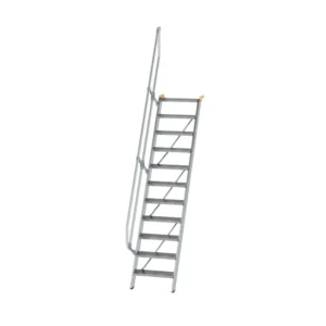 MUNK - Treppe 60° Stufenbreite 600 mm 11 Stufen Aluminium geriffelt