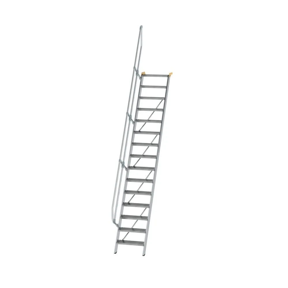 MUNK - Treppe 60° Stufenbreite 600 mm 15 Stufen Aluminium geriffelt