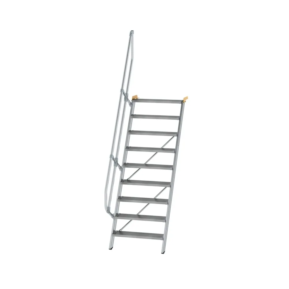 MUNK - Treppe 60° Stufenbreite 800 mm 9 Stufen Aluminium geriffelt