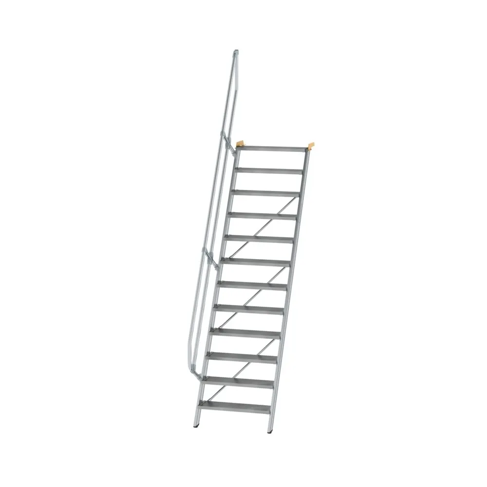 MUNK - Treppe 60° Stufenbreite 800 mm 12 Stufen Aluminium geriffelt