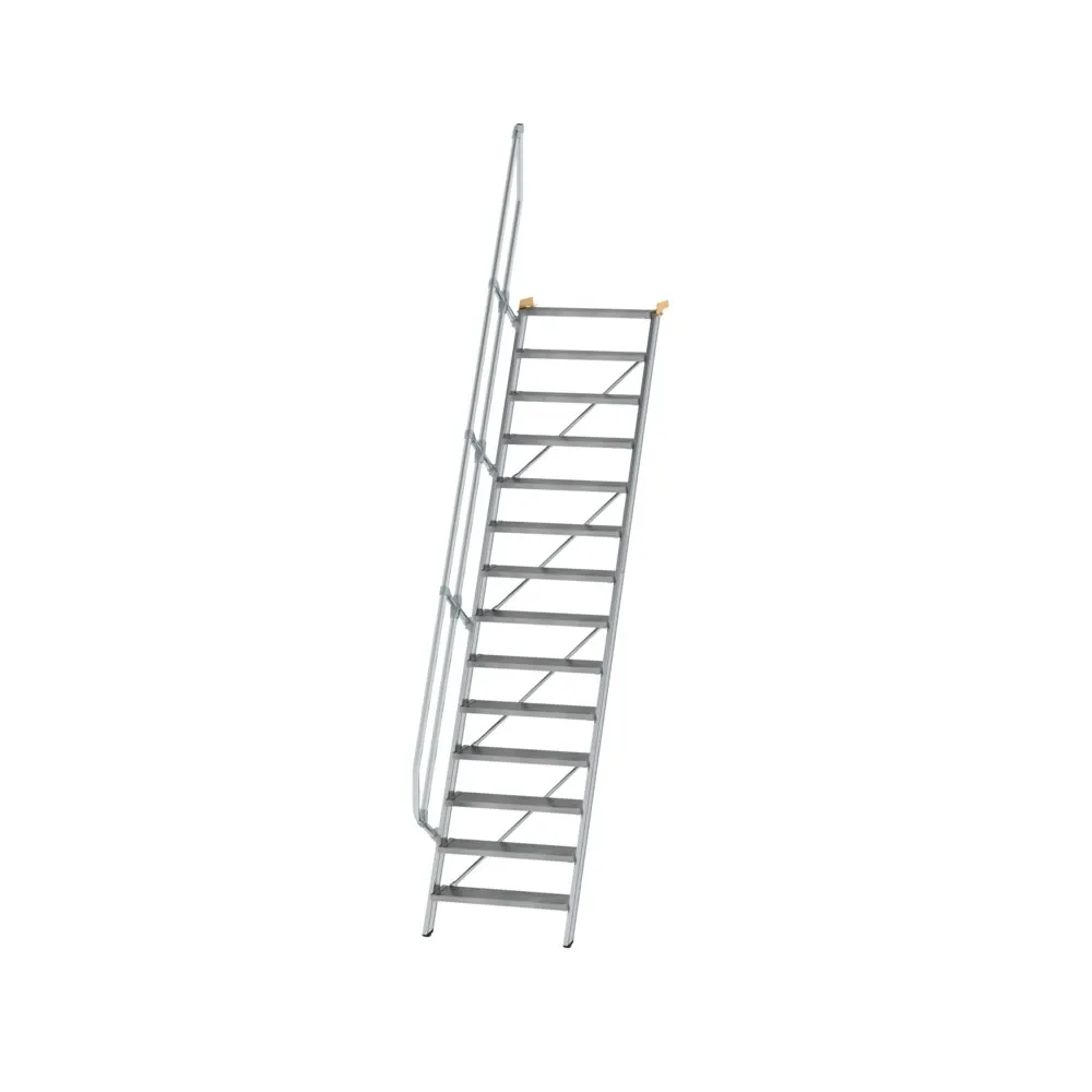 MUNK - Treppe 60° Stufenbreite 800 mm 14 Stufen Aluminium geriffelt