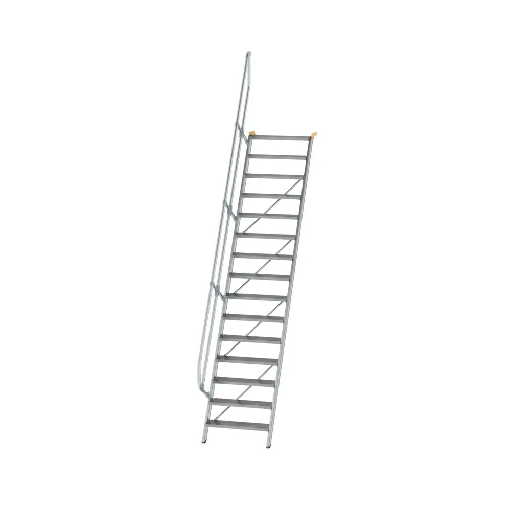 MUNK - Treppe 60° Stufenbreite 800 mm 15 Stufen Aluminium geriffelt