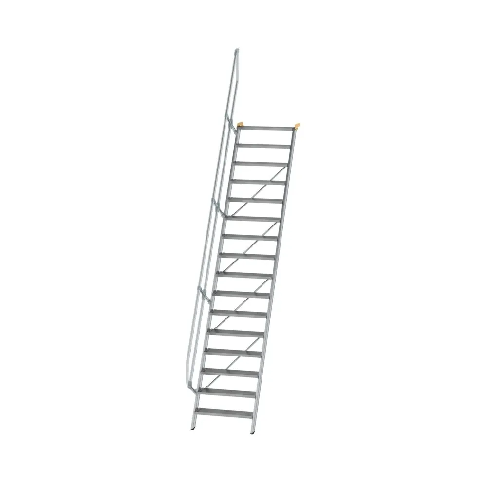 MUNK - Treppe 60° Stufenbreite 800 mm 16 Stufen Aluminium geriffelt