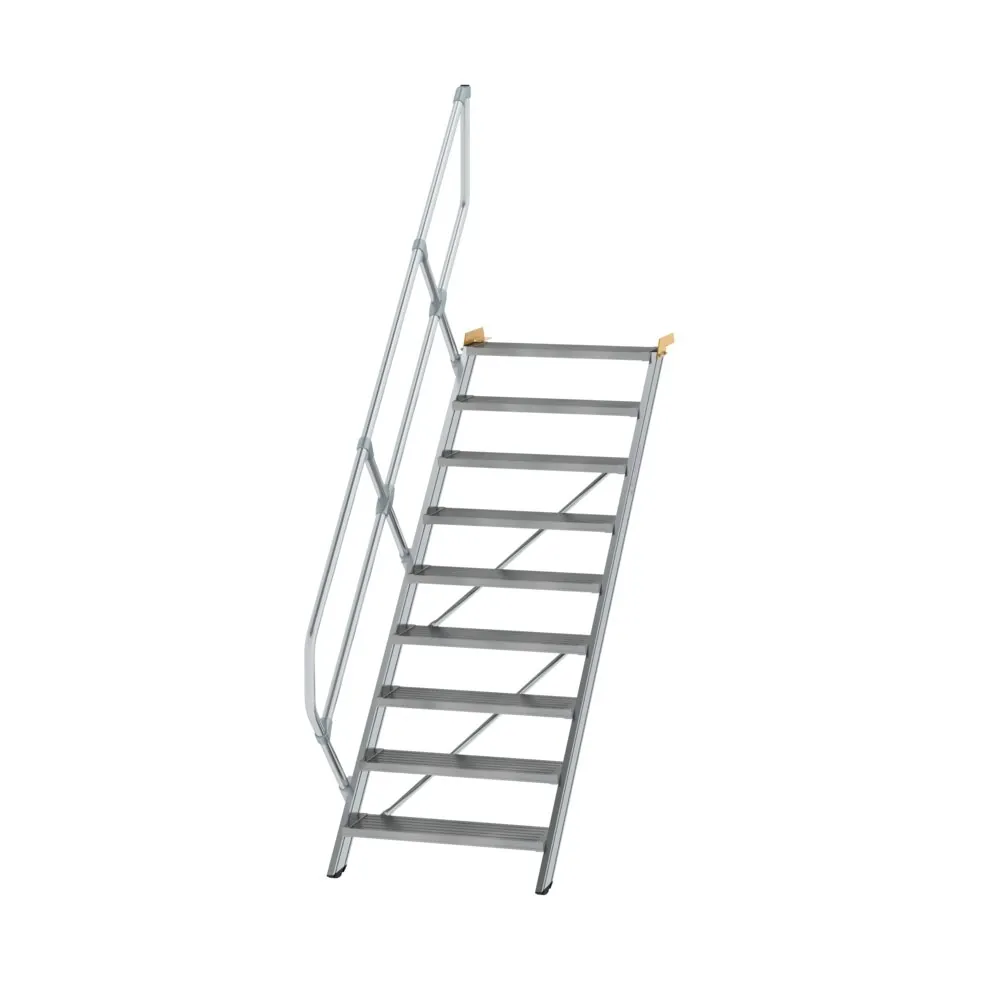 MUNK - Treppe 45° Stufenbreite 800 mm 9 Stufen Aluminium geriffelt