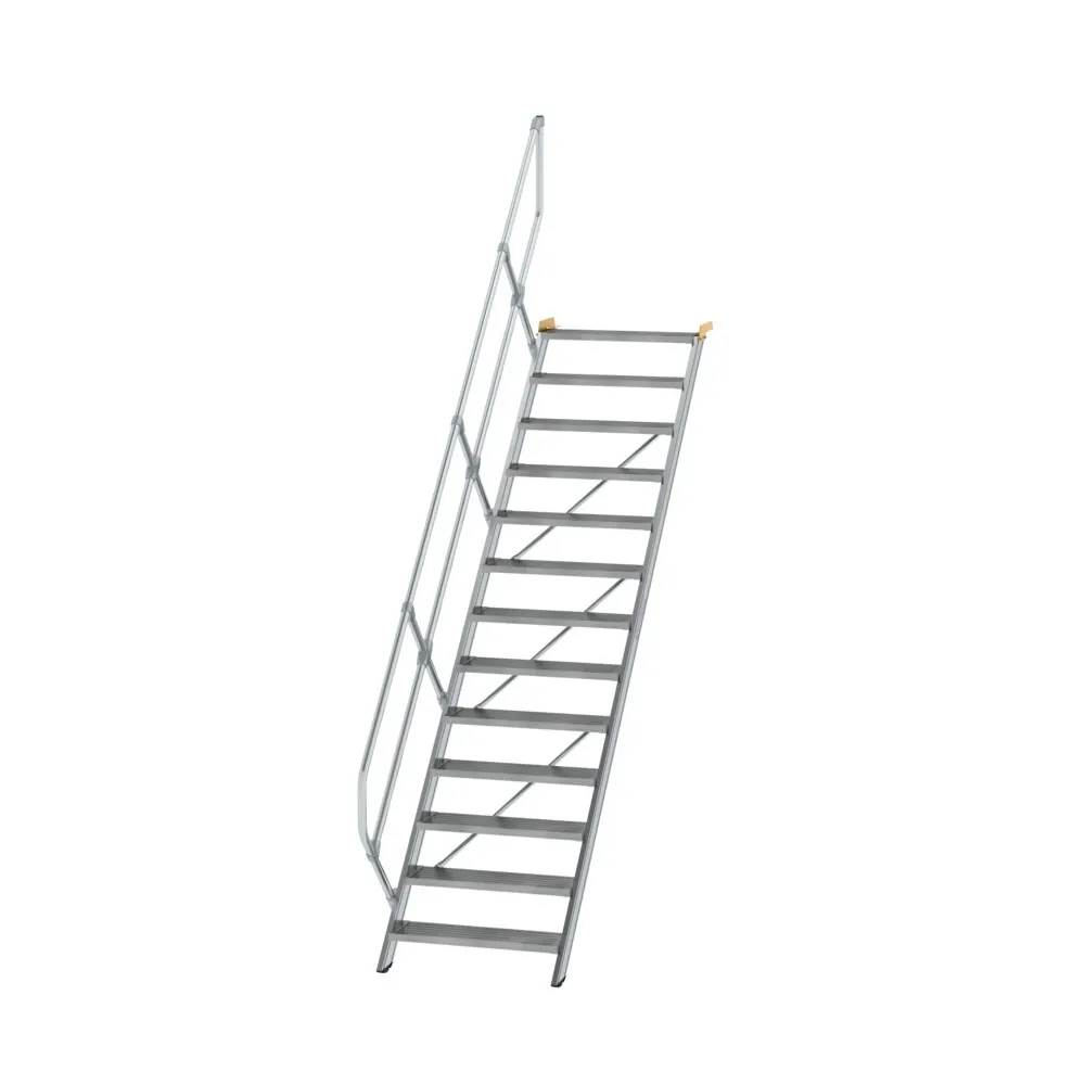 MUNK - Treppe 45° Stufenbreite 800 mm 13 Stufen Aluminium geriffelt