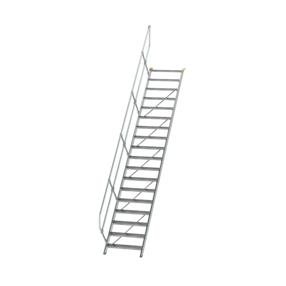 MUNK - Treppe 45° Stufenbreite 800 mm 18 Stufen Aluminium geriffelt