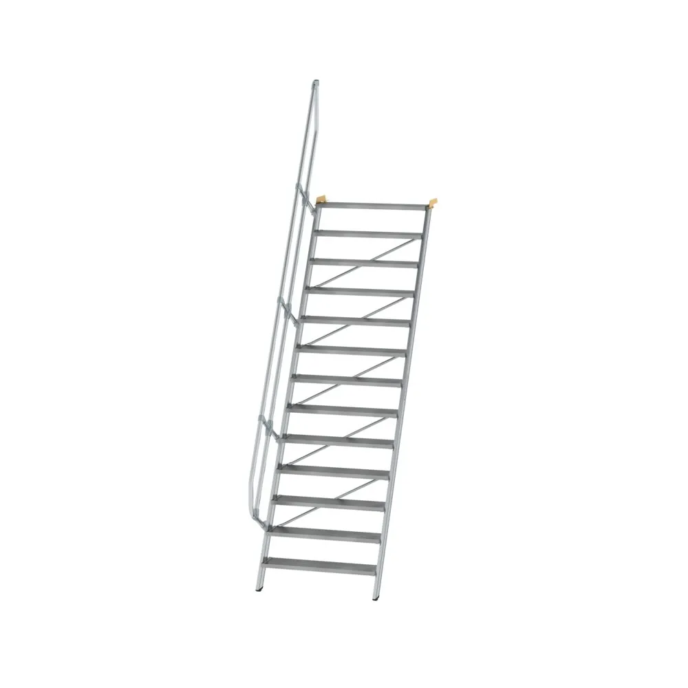 MUNK - Treppe 60° Stufenbreite 1000 mm 13 Stufen Aluminium geriffelt