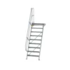 MUNK - Treppe mit Plattform 60° Stufenbreite 800 mm 9 Stufen Aluminium geriffelt