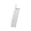 MUNK - Treppe mit Plattform 45° Stufenbreite 800 mm 17 Stufen Aluminium geriffelt