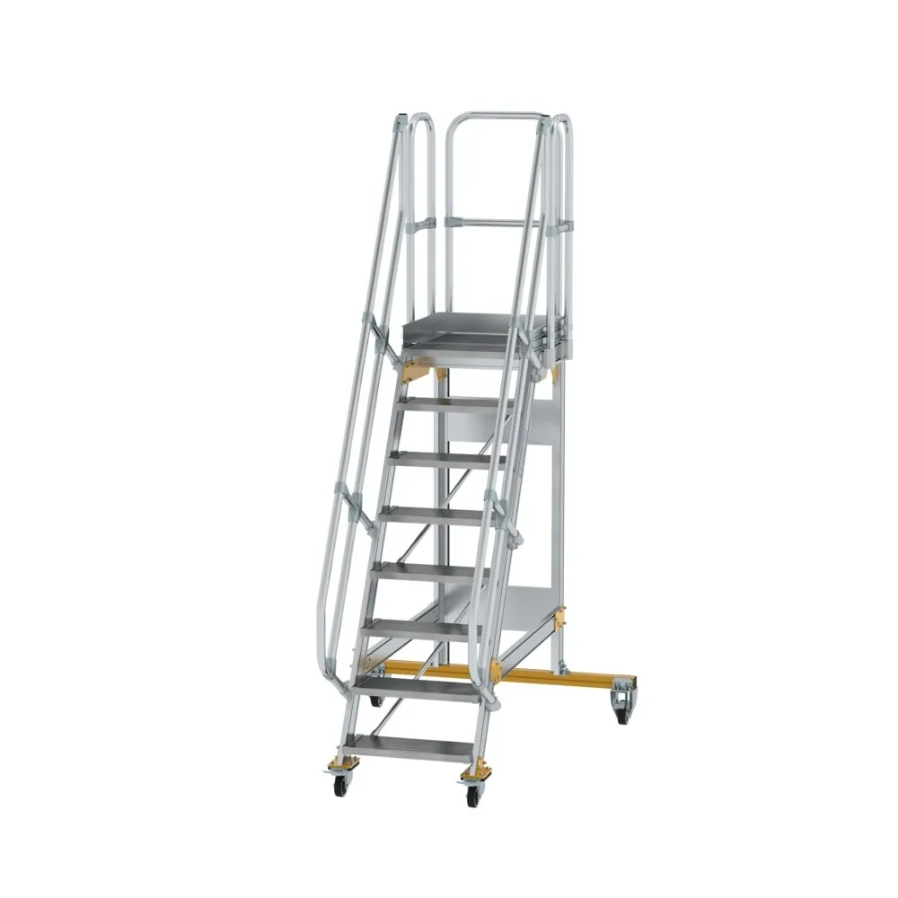 MUNK - Plattformtreppe fahrbar 60° Stufenbreite 600 mm 8 Stufen