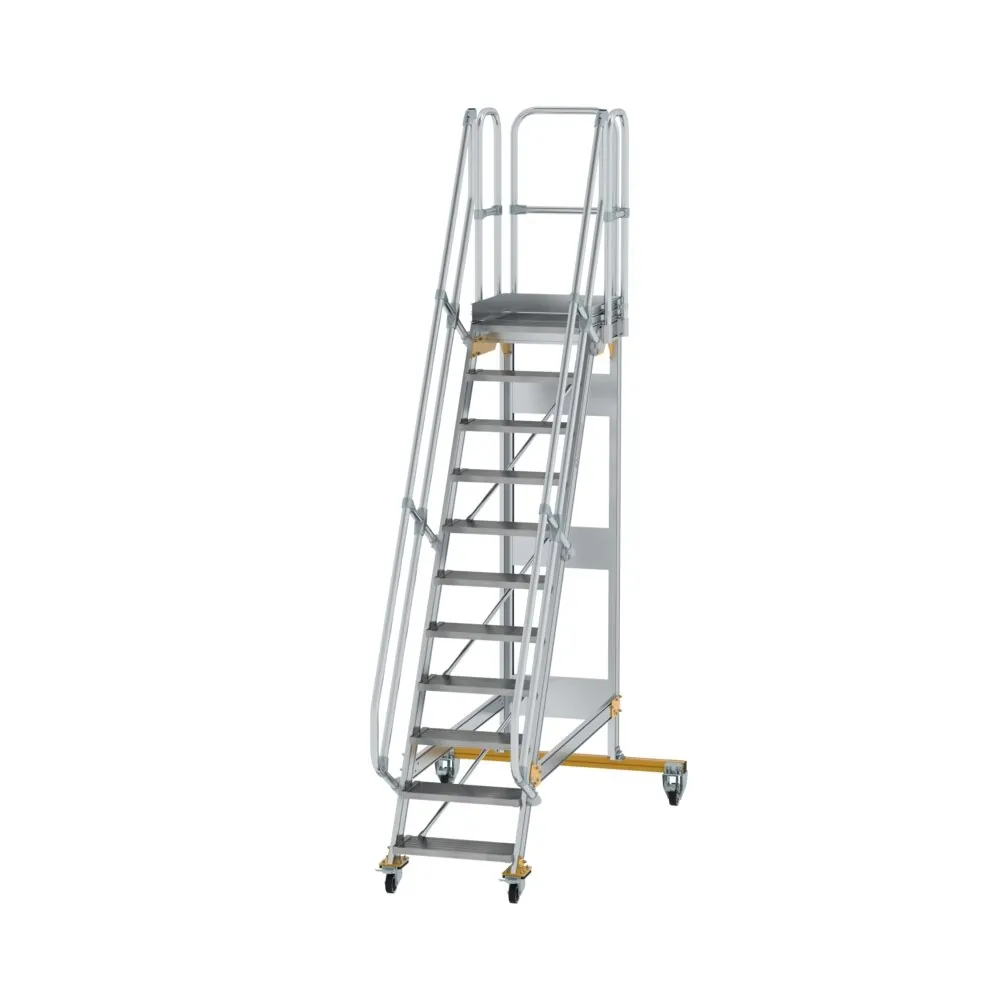 MUNK - Plattformtreppe fahrbar 60° Stufenbreite 600 mm 11 Stufen