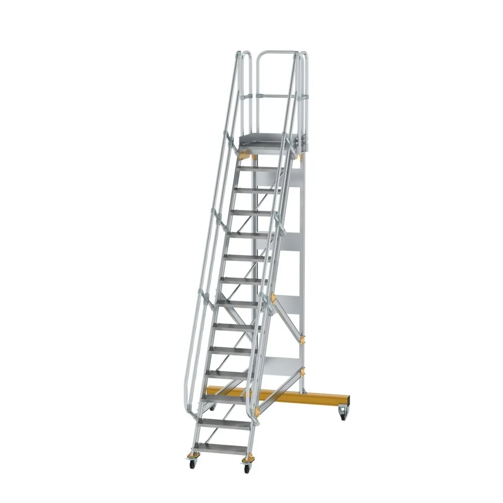 MUNK - Plattformtreppe fahrbar 60° Stufenbreite 600 mm 14 Stufen