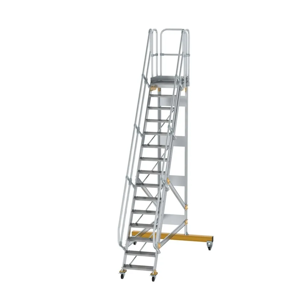 MUNK - Plattformtreppe fahrbar 60° Stufenbreite 600 mm 15 Stufen