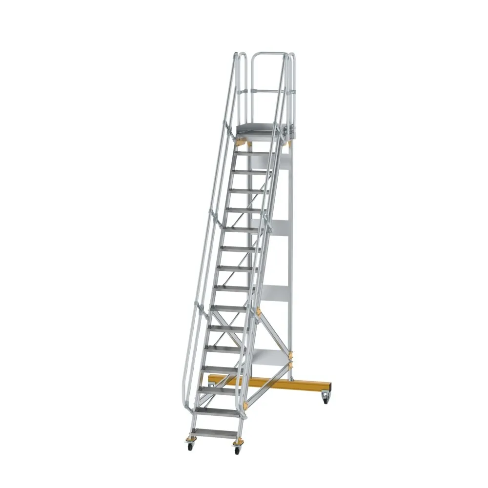MUNK - Plattformtreppe fahrbar 60° Stufenbreite 600 mm 16 Stufen