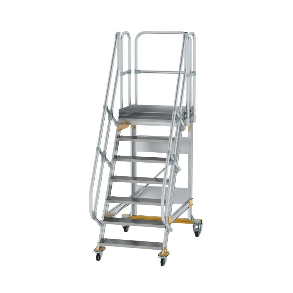 MUNK - Plattformtreppe fahrbar 60° Stufenbreite 800 mm 7 Stufen