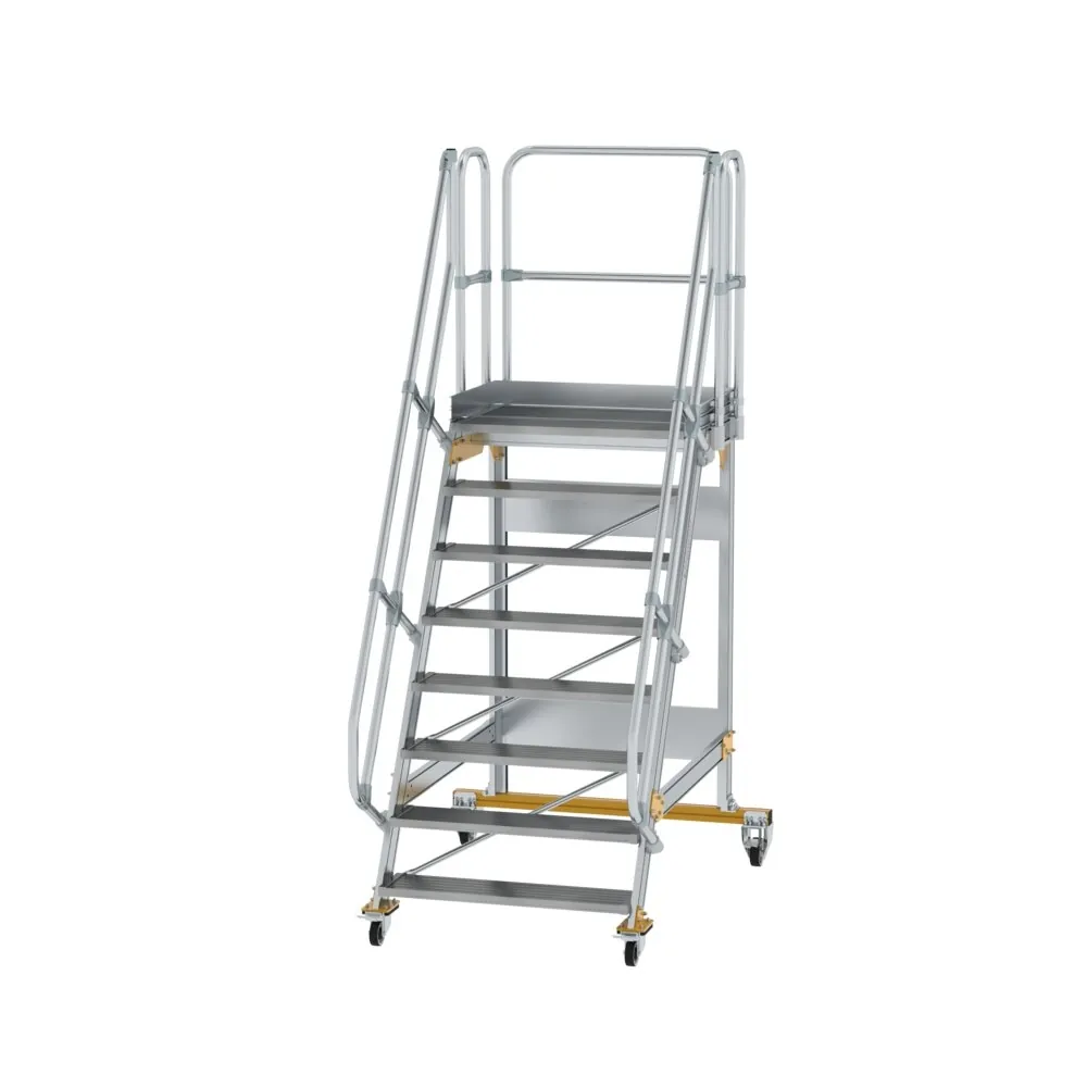 MUNK - Plattformtreppe fahrbar 60° Stufenbreite 1000 mm 8 Stufen