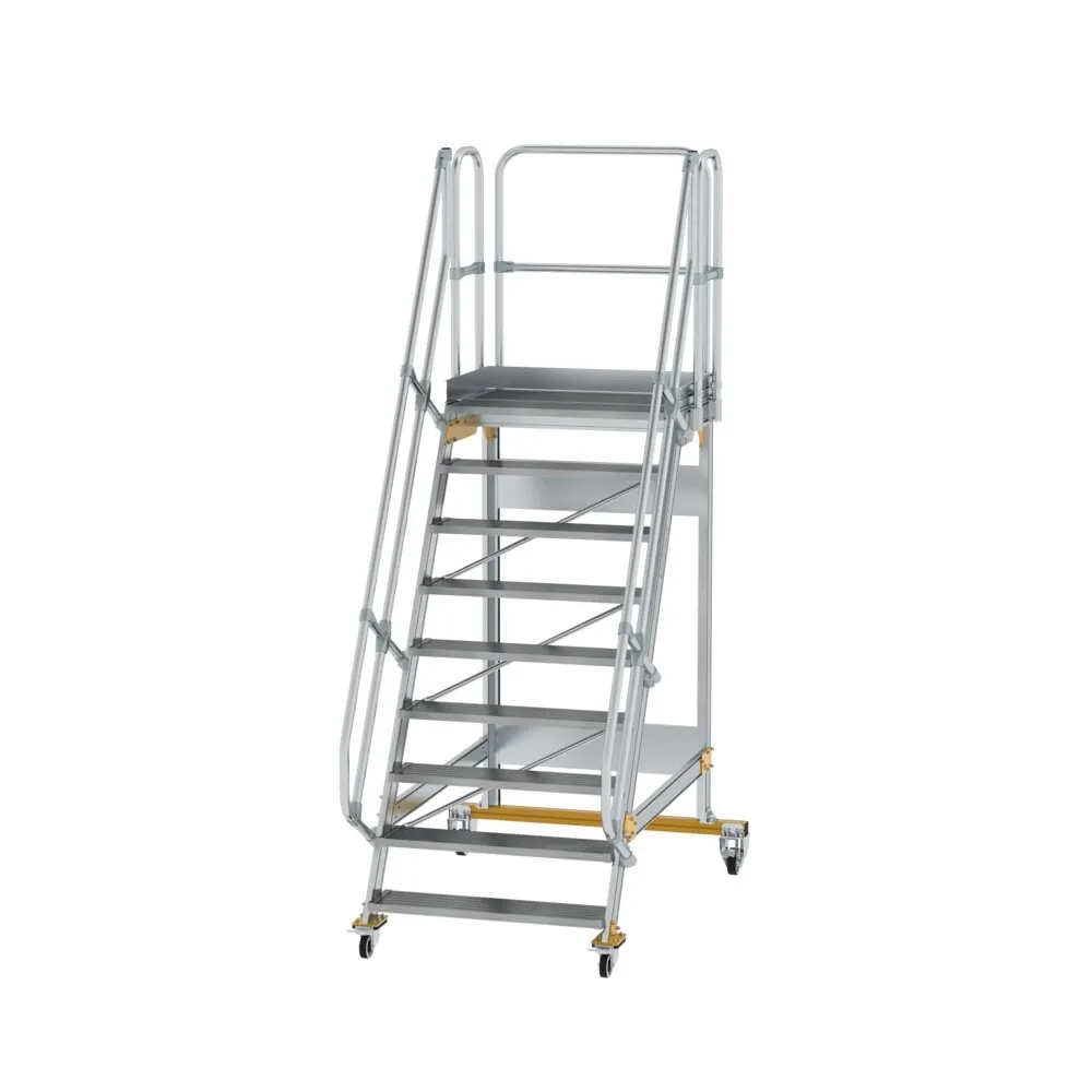 MUNK - Plattformtreppe fahrbar 60° Stufenbreite 1000 mm 9 Stufen