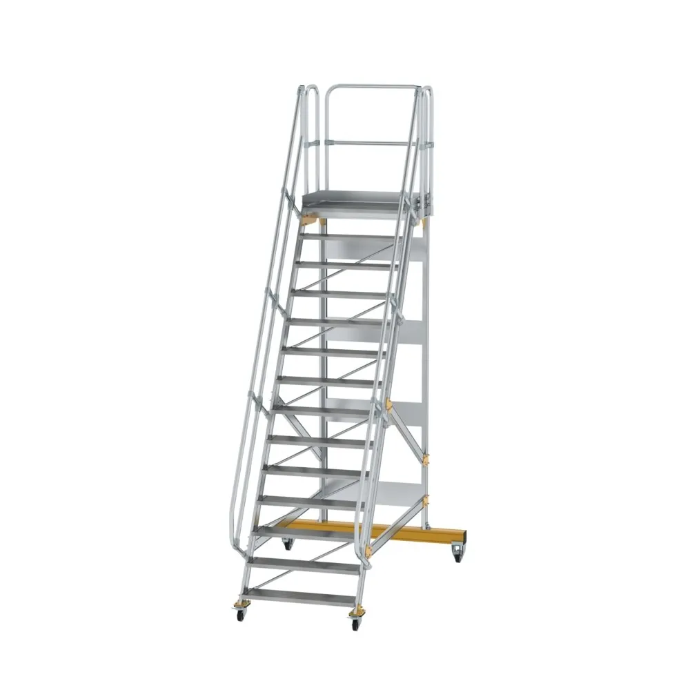 MUNK - Plattformtreppe fahrbar 60° Stufenbreite 1000 mm 14 Stufen