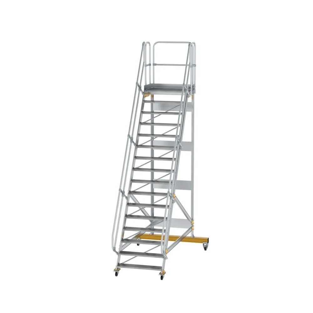 MUNK - Plattformtreppe fahrbar 60° Stufenbreite 1000 mm 16 Stufen