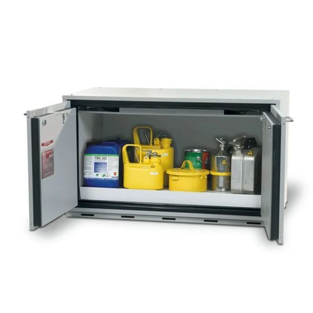 asecos® - Feuerbeständiger Unterbauschrank GU 112, Typ 30, mit 1 Bodenwanne, grau