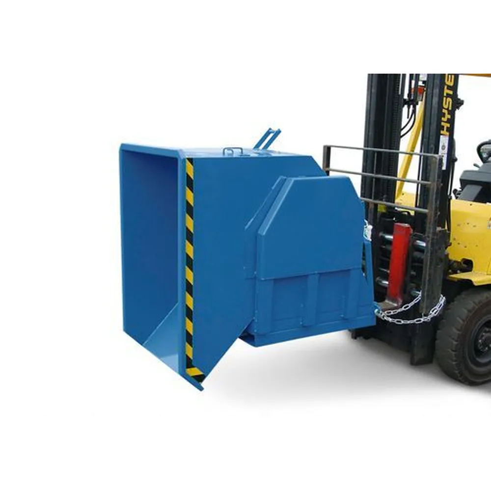 NOBRAND - Schwerlast-Kippbehälter aus Stahl, 500 Liter Volumen, blau