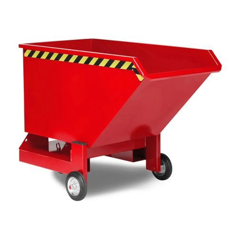NOBRAND - Kippwagen aus Stahl, 600 Liter Volumen, rot