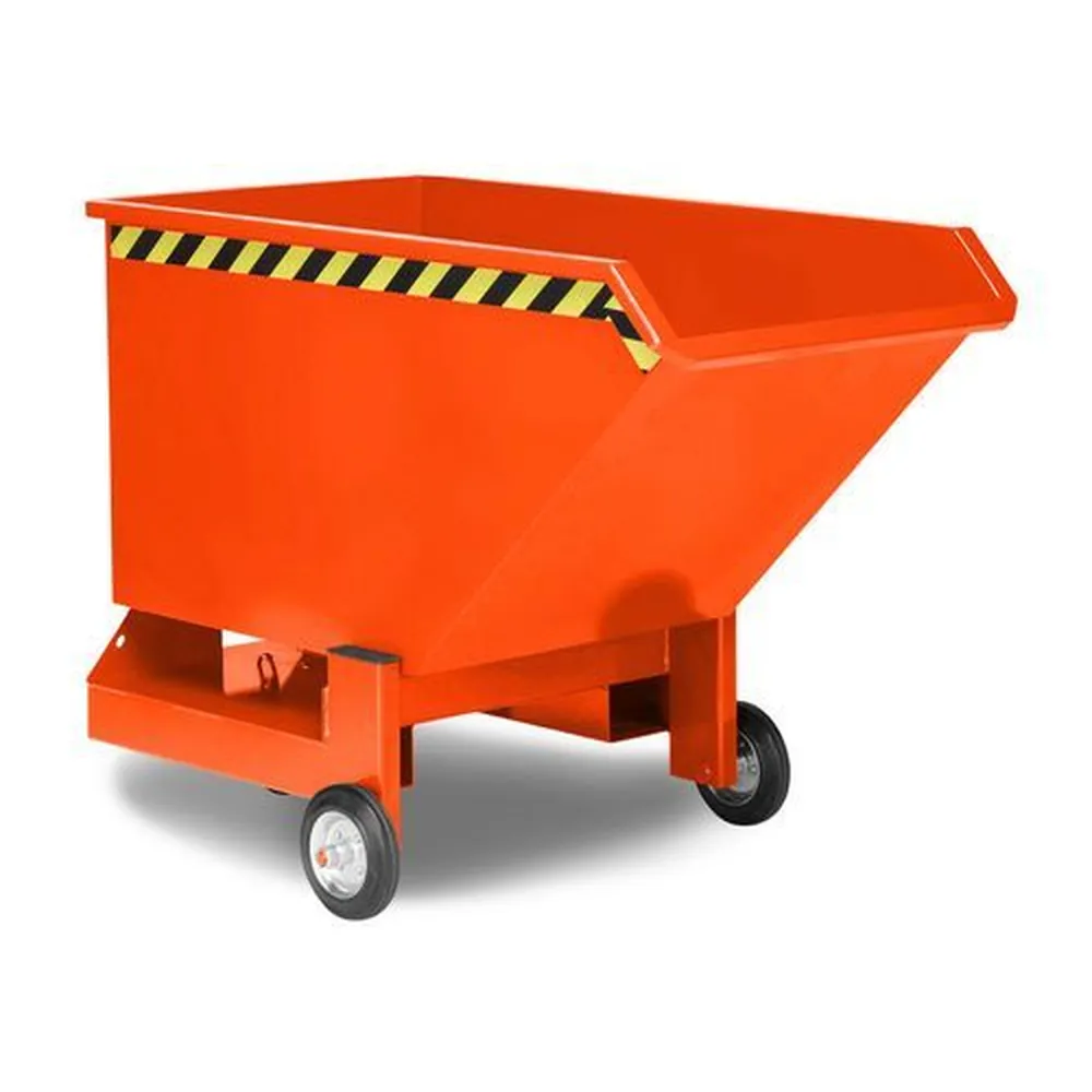 NOBRAND - Kippwagen aus Stahl, 250 Liter Volumen, orange