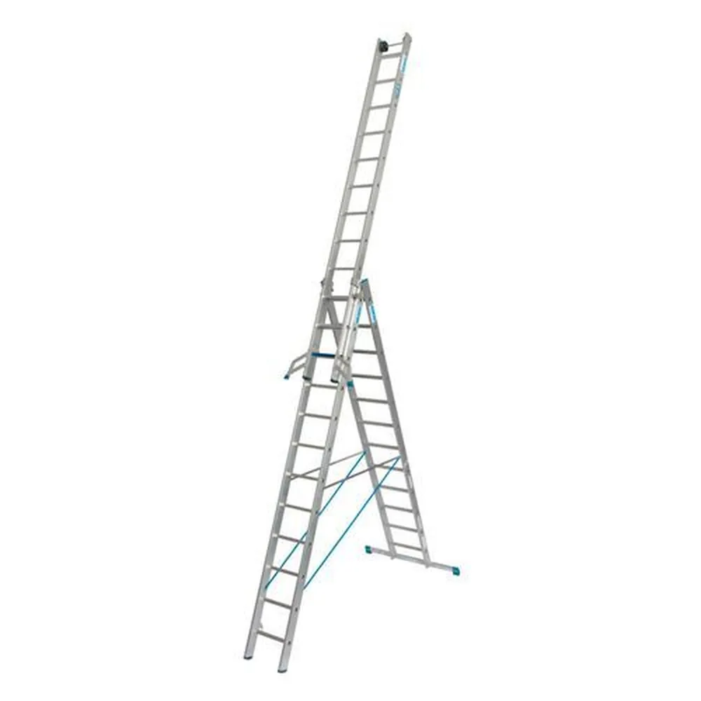 KRAUSE® - Vielzweckleiter gemäß TRBS 2121, Aluminium, 3 x 12 Sprossen/Stufen