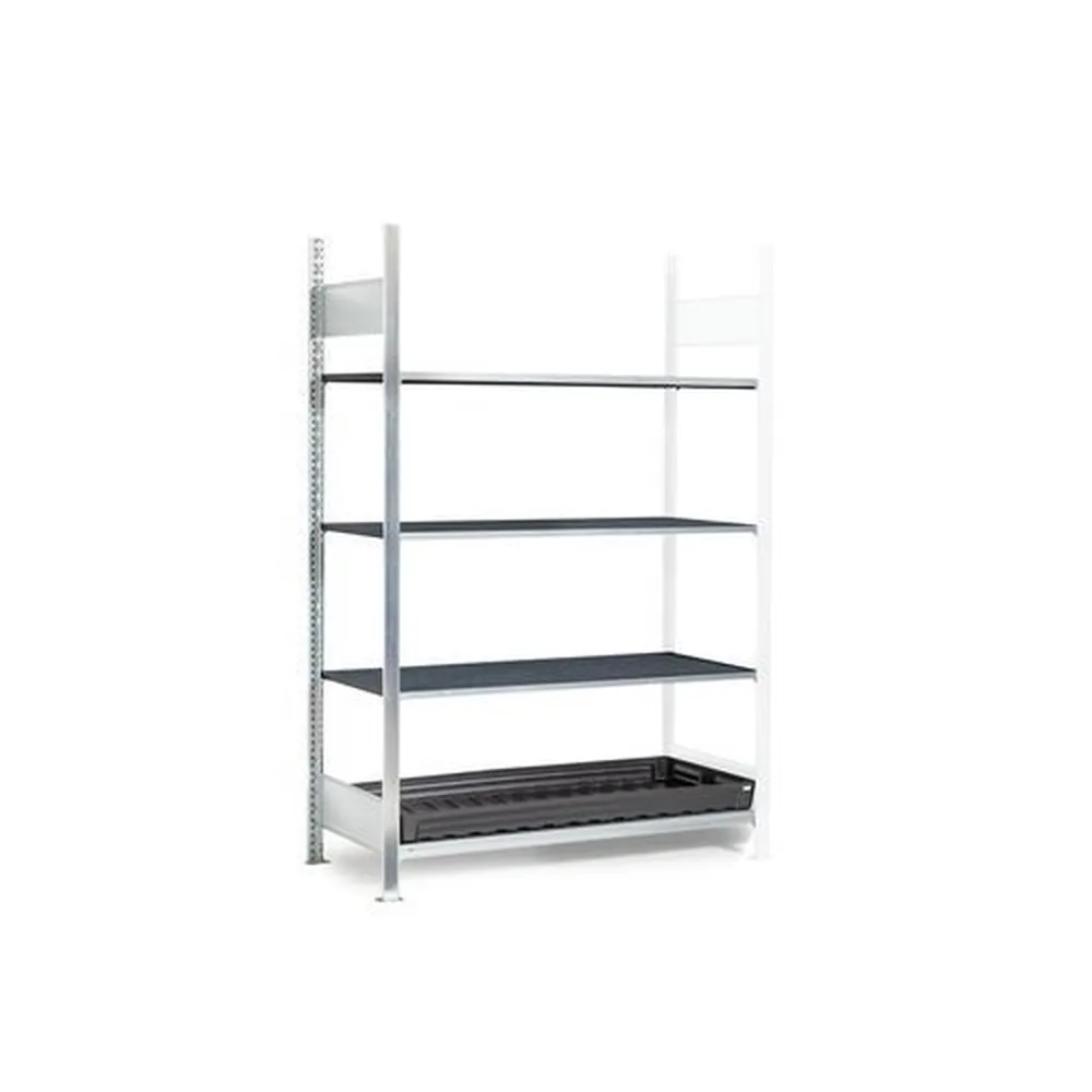 NOBRAND - Gefahrstoff-Kleingebinderegal, Anbaufeld, 3 PE-Gitterrosten, PE-Auffangwanne, 1312 x 637 x 2000 mm