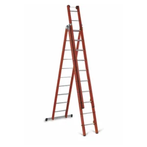 cimco® - 3-teilige Sprossen-Steh- und Schiebeleiter, Sprossenanzahl 3 x 8, 27kg