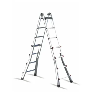 cimco® - Aluminium-Teleskop-Leiter mit 2 x 10 Stufen, Höhe min/max 1,53m/5,22m, 13